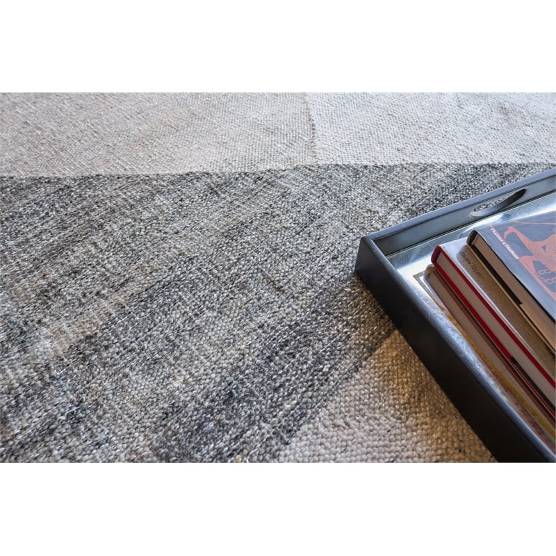 Scandinavian Handloomed New Zealand Wool Gray 3'x5' Area Rug