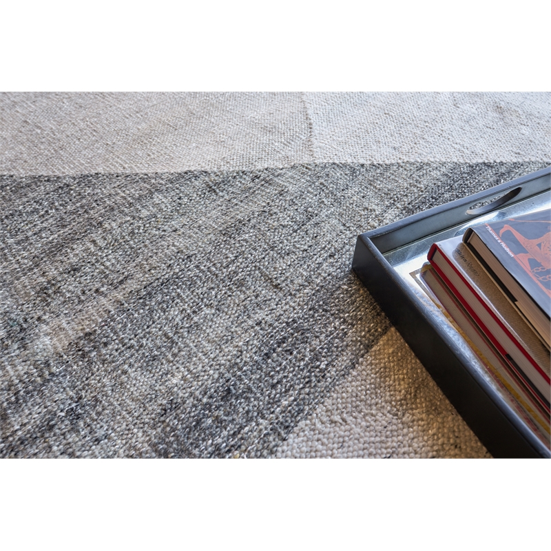 Scandinavian Handloomed New Zealand Wool Gray 9'x12' Area Rug