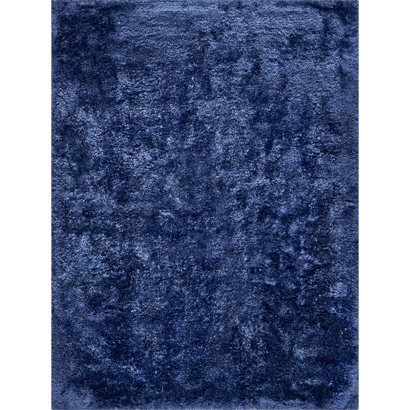 Sumo Shag Handloomed Polyester/Microfiber Navy 8'x11' Area Rug
