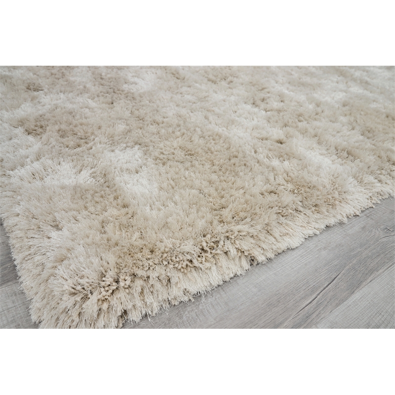 Sumo Shag Handloomed Polyester/Microfiber Ivory 9'6