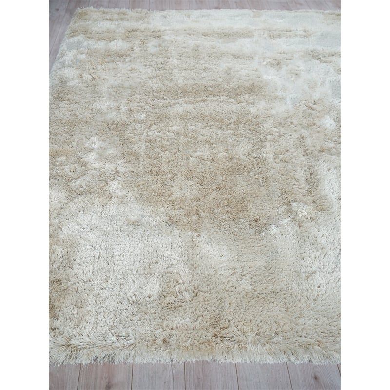 Sumo Shag Handloomed Polyester/Microfiber Ivory 9'6