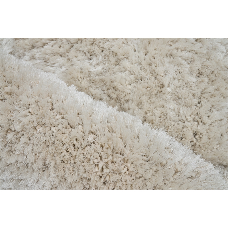 Sumo Shag Handloomed Polyester/Microfiber Ivory 9'6