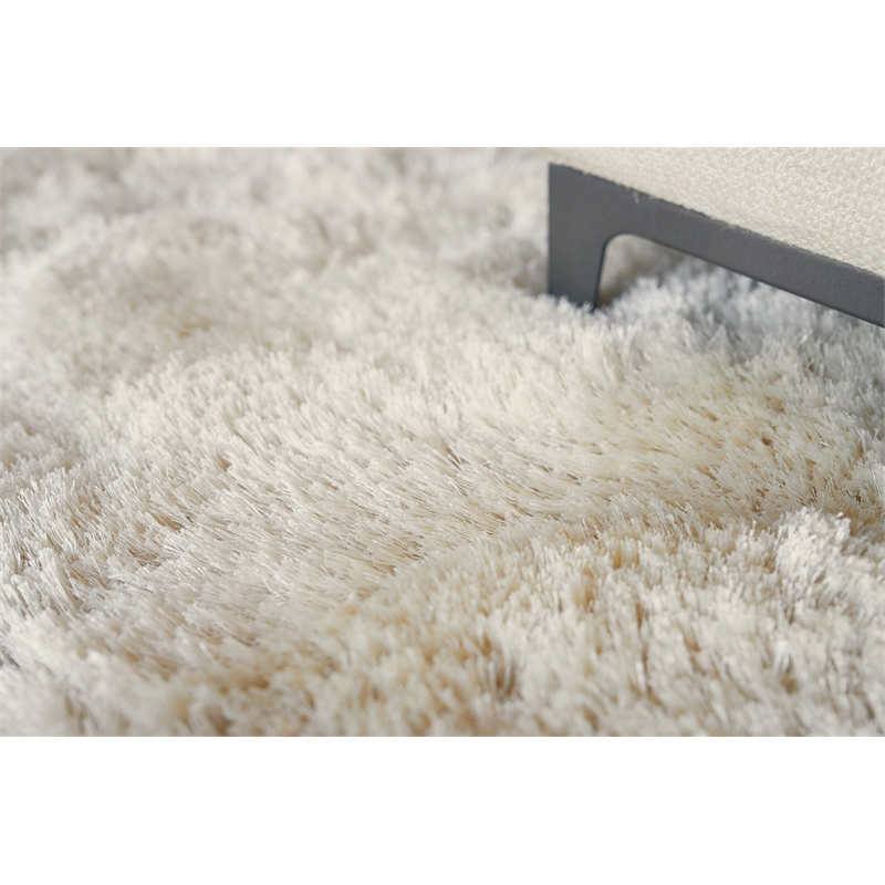Sumo Shag Handloomed Polyester/Microfiber Ivory 9'6