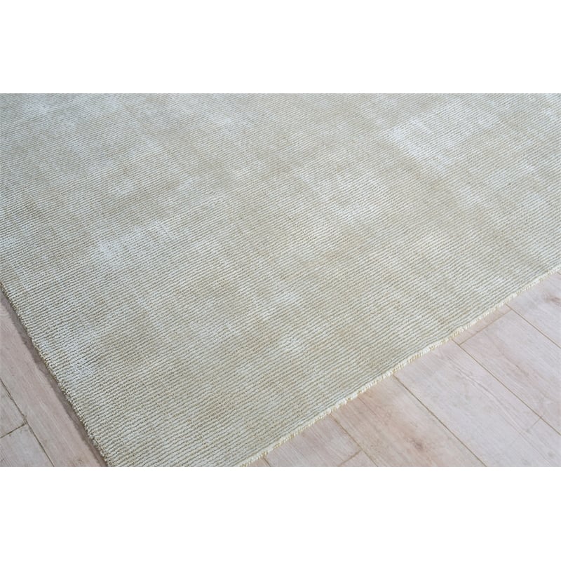 Serena Handloomed Nylon/Bamboo Silk Beige 8'x10' Area Rug