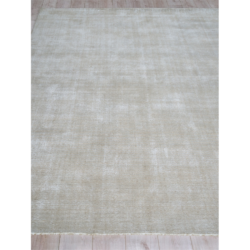 Serena Handloomed Nylon/Bamboo Silk Beige 8'x10' Area Rug