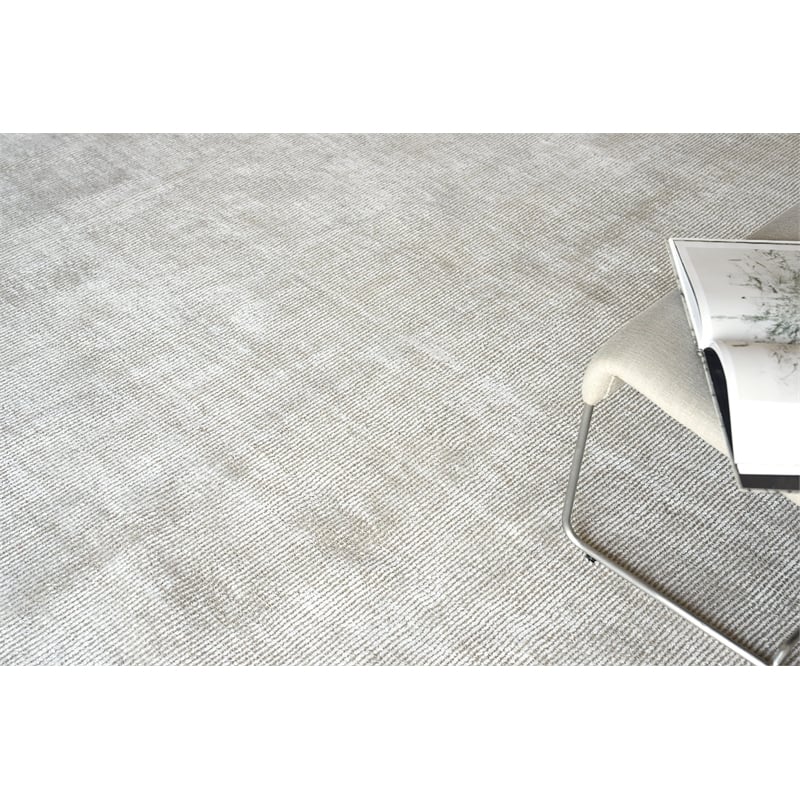 Serena Handloomed Nylon/Bamboo Silk Beige 8'x10' Area Rug
