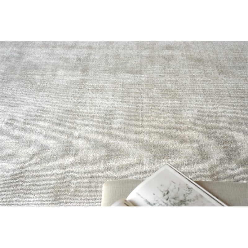 Serena Handloomed Nylon/Bamboo Silk Beige 8'x10' Area Rug