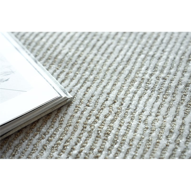 Serena Handloomed Nylon/Bamboo Silk Beige 8'x10' Area Rug
