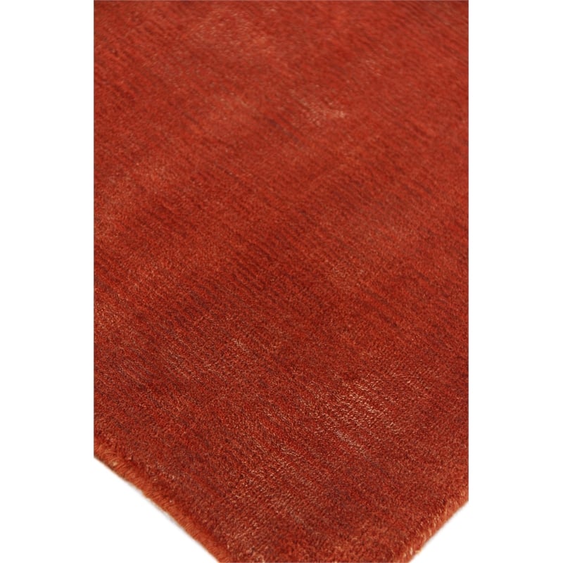 Smart Gem Handloomed Wool/Viscose Orange 6'x9' Area Rug