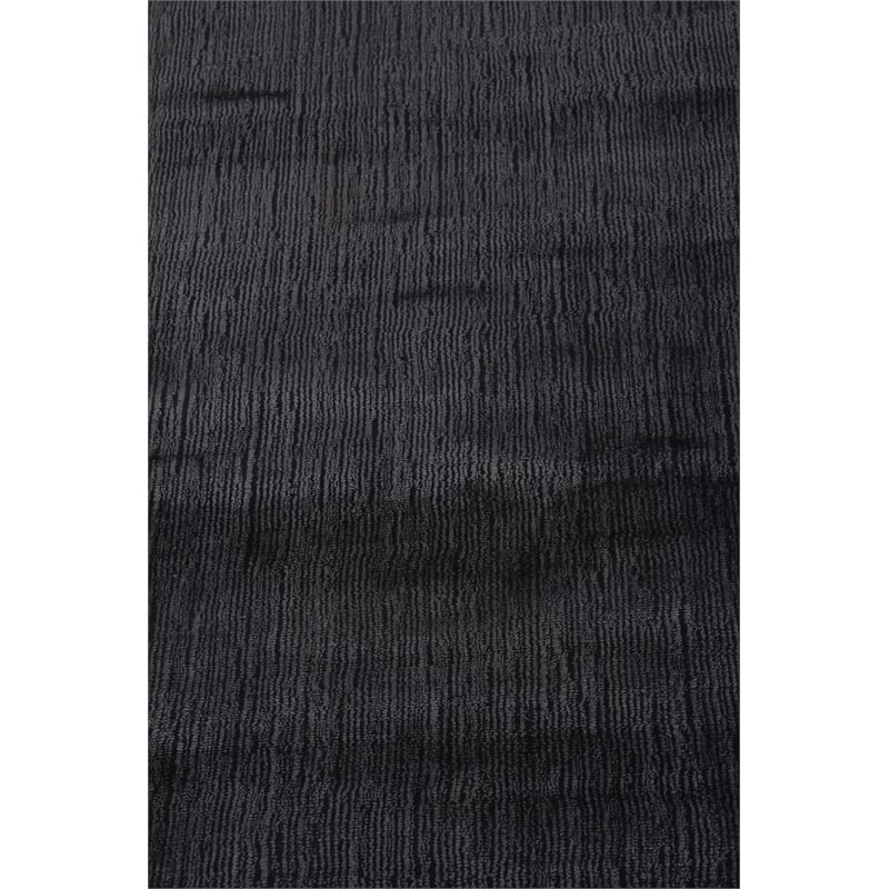 Smart Gem Handloomed Wool/Viscose Charcoal 6'x9' Area Rug