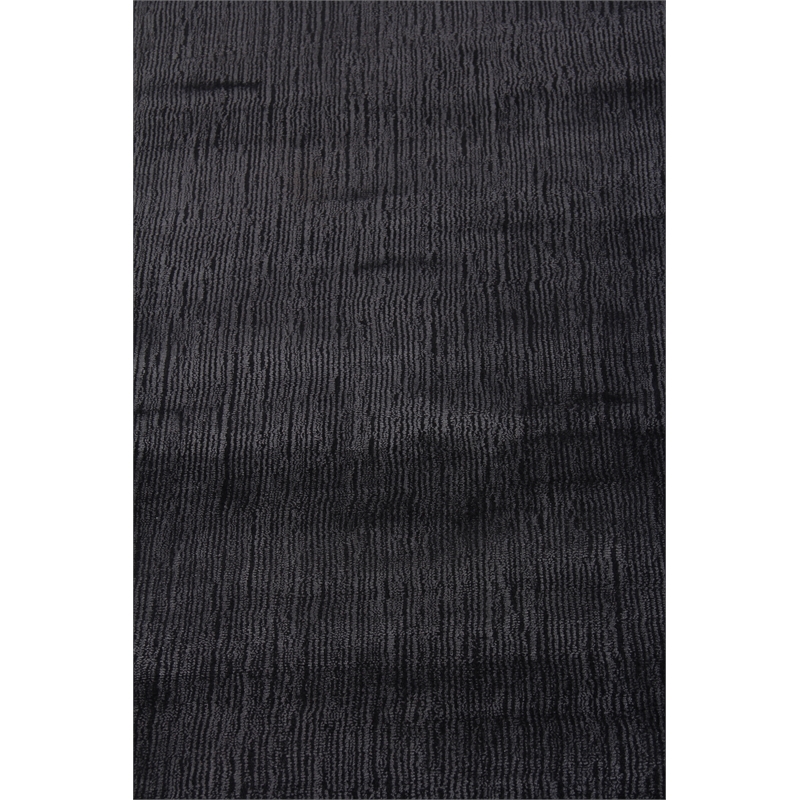 Smart Gem Handloomed Wool/Viscose Charcoal 8'x10' Area Rug