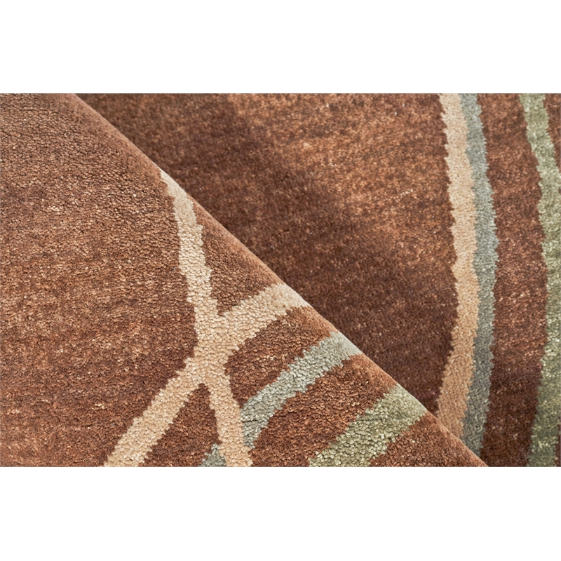 Soho Hand-Knotted New Zealand Wool Brown 9'x10' Area Rug