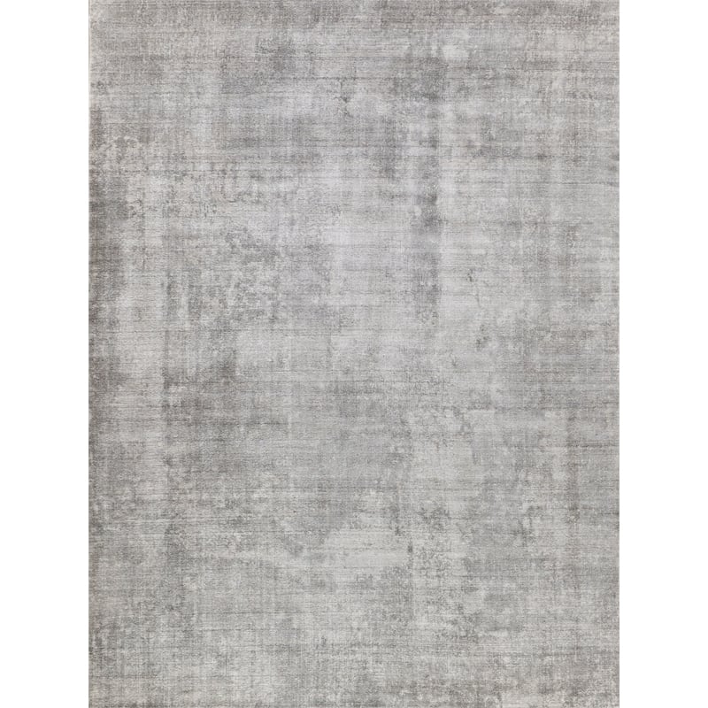 Stone Wash Gazni Handloomed Wool/Bamboo Silk Gray/Taupe 12'x15' Area Rug