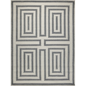 Studio Hand-Tufted New Zealand Wool Ivory/Black 6'x9' Area Rug