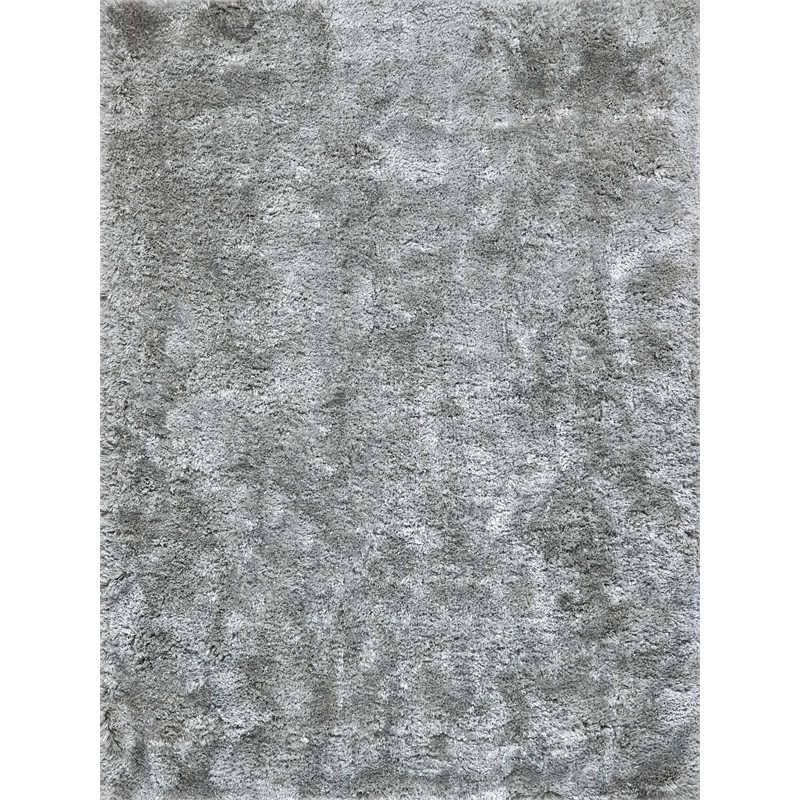Sumo Shag Handloomed Polyester/Microfiber Gray 2'x3' Area Rug
