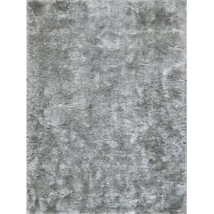 Sumo Shag Handloomed Polyester/Microfiber Gray 2'x3' Area Rug
