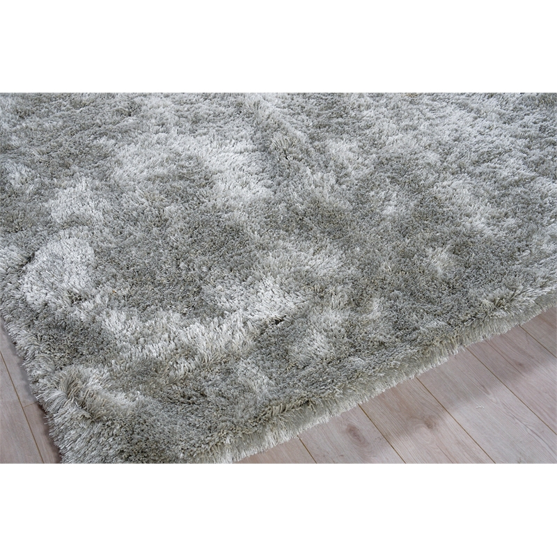 Sumo Shag Handloomed Polyester/Microfiber Gray 6'x9' Area Rug