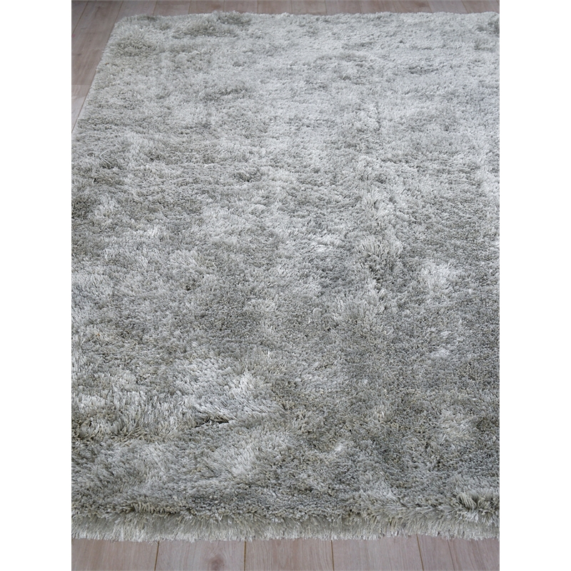 Sumo Shag Handloomed Polyester/Microfiber Gray 6'x9' Area Rug