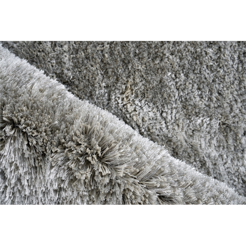 Sumo Shag Handloomed Polyester/Microfiber Gray 6'x9' Area Rug
