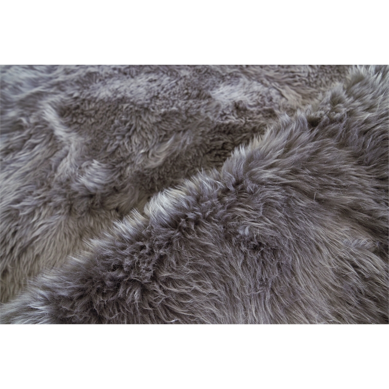 Sheepskin Hand-Tufted New Zealand Sheepskin Dark Gray 13'6