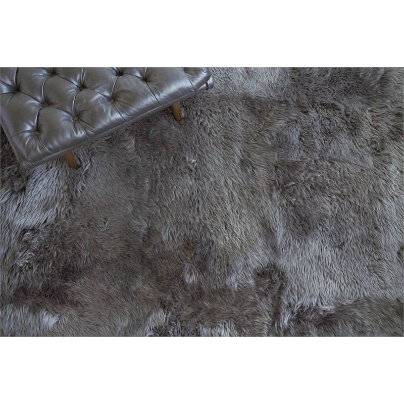 Sheepskin Hand-Tufted New Zealand Sheepskin Dark Gray 13'6