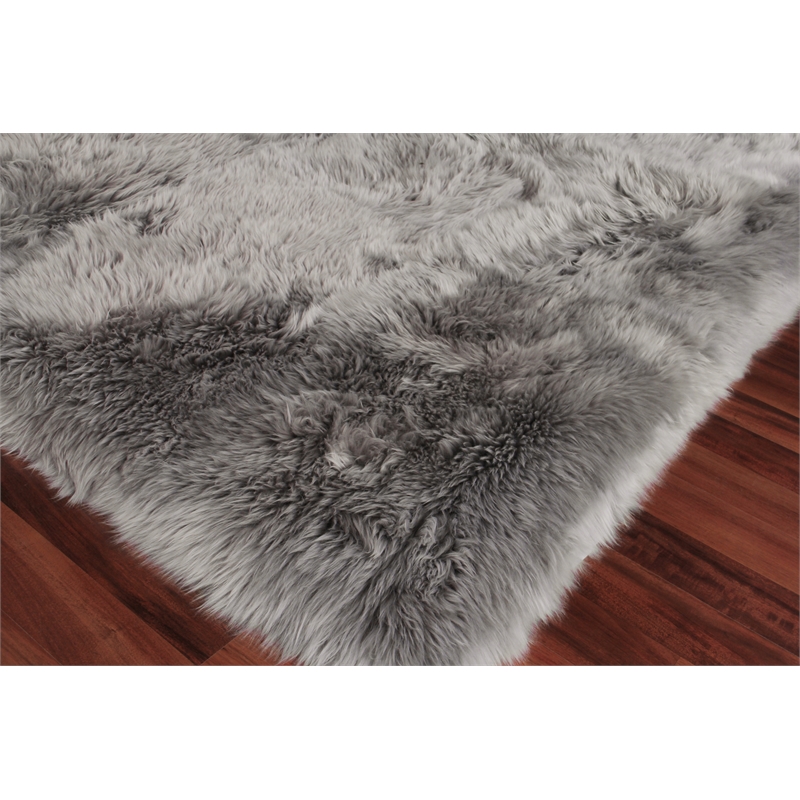 Sheepskin Hand-Tufted New Zealand Sheepskin Gray 11'6