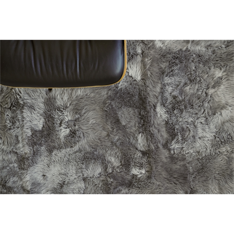 Sheepskin Hand-Tufted New Zealand Sheepskin Gray 11'6