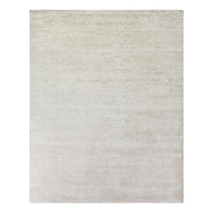 Silk Handloomed Silk Silver 8'x10' Area Rug