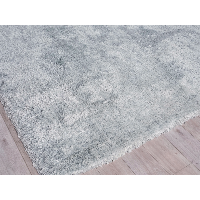 Sumo Shag Handloomed Polyester/Microfiber Light Blue 5'x8' Area Rug