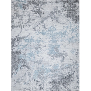 Sky Handloomed Wool/Bamboo Silk Gray/Blue 8'x10' Area Rug