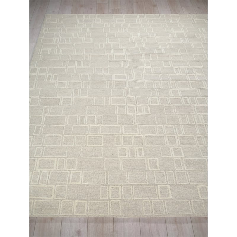 Soho Hand-Tufted New Zealand Wool Silver/Ivory 9'x12' Area Rug