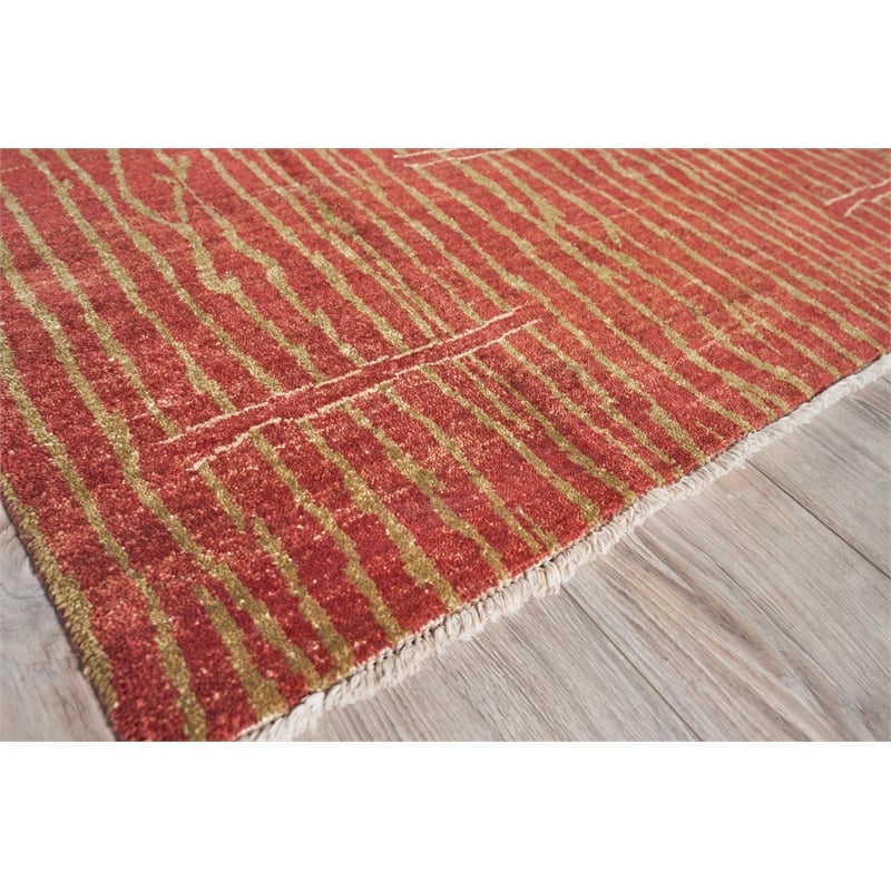 Soho Hand-Knotted New Zealand Wool Red 8'x10' Area Rug