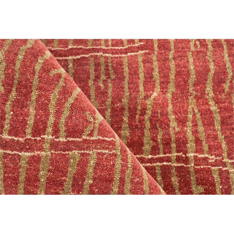 Soho Hand-Knotted New Zealand Wool Red 8'x10' Area Rug