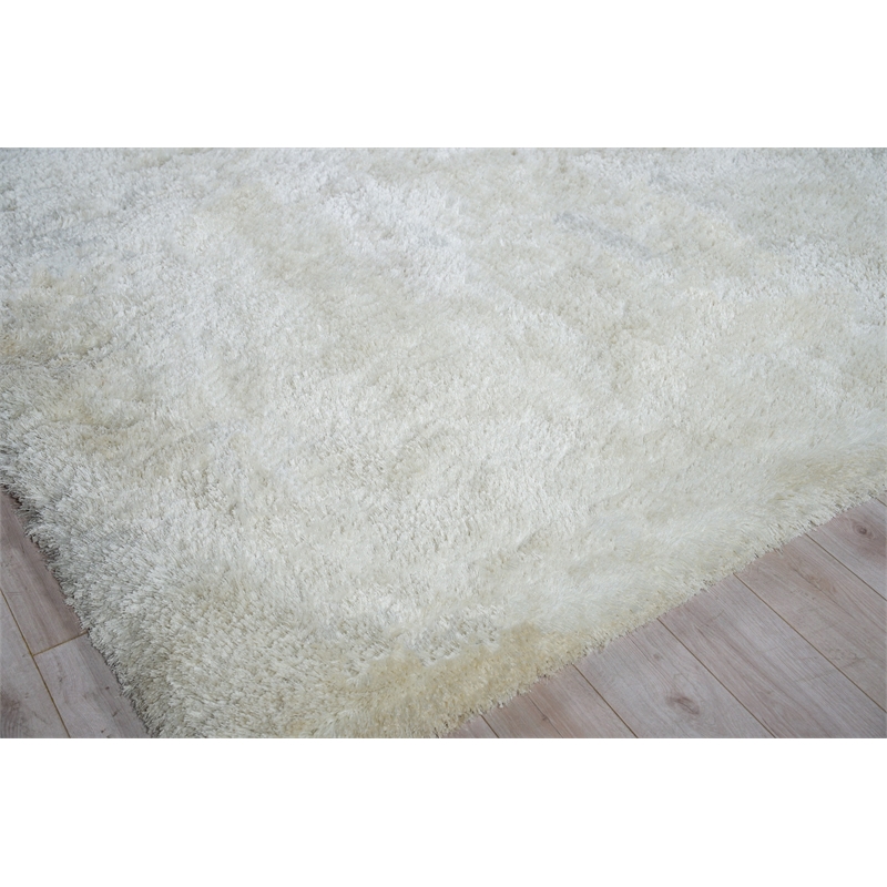Sumo Shag Handloomed Polyester/Microfiber White 11'6