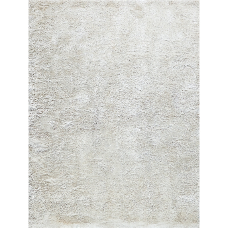 Sumo Shag Handloomed Polyester/Microfiber White 9'x12' Area Rug