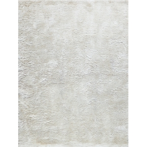 Sumo Shag Handloomed Polyester/Microfiber White 9'x12' Area Rug