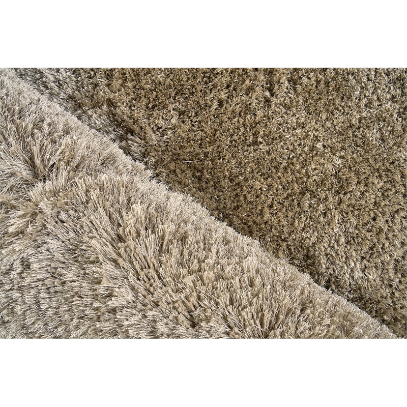 Sumo Shag Handloomed Polyester/Microfiber Taupe 10'x14' Area Rug