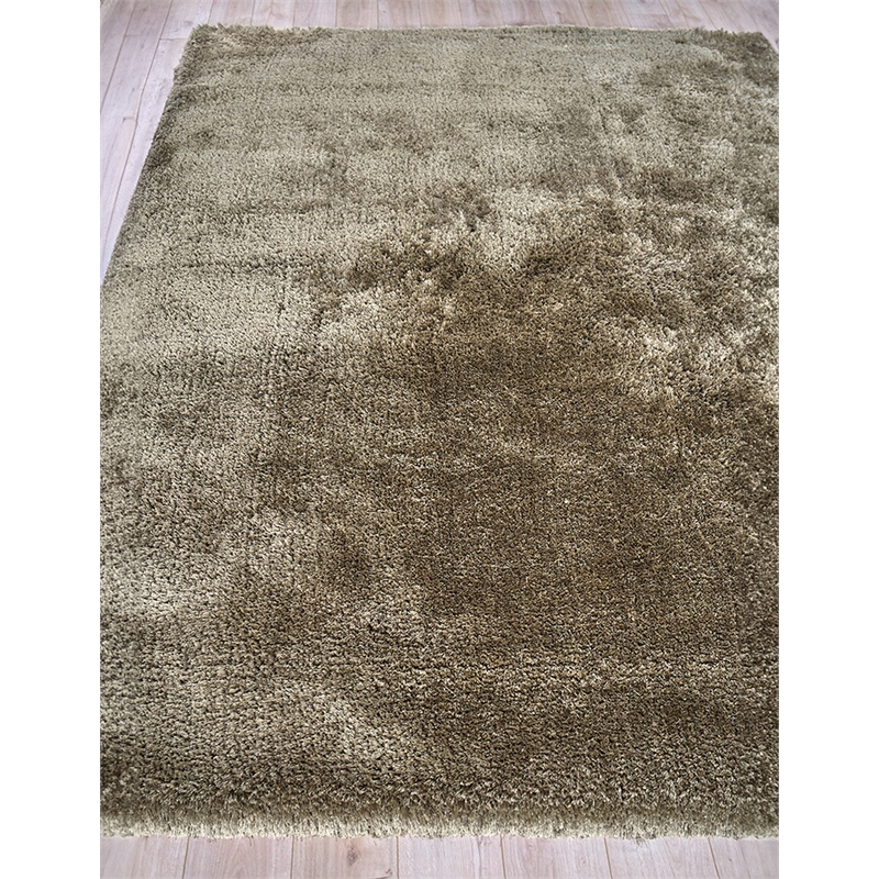 Sumo Shag Handloomed Polyester/Microfiber Taupe 2'x3' Area Rug