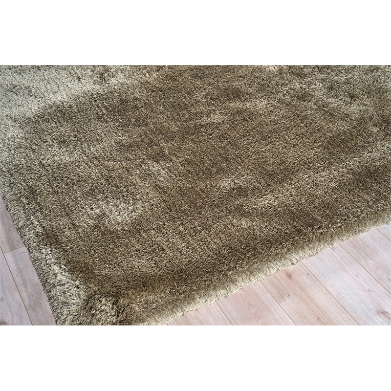 Sumo Shag Handloomed Polyester/Microfiber Taupe 9'6