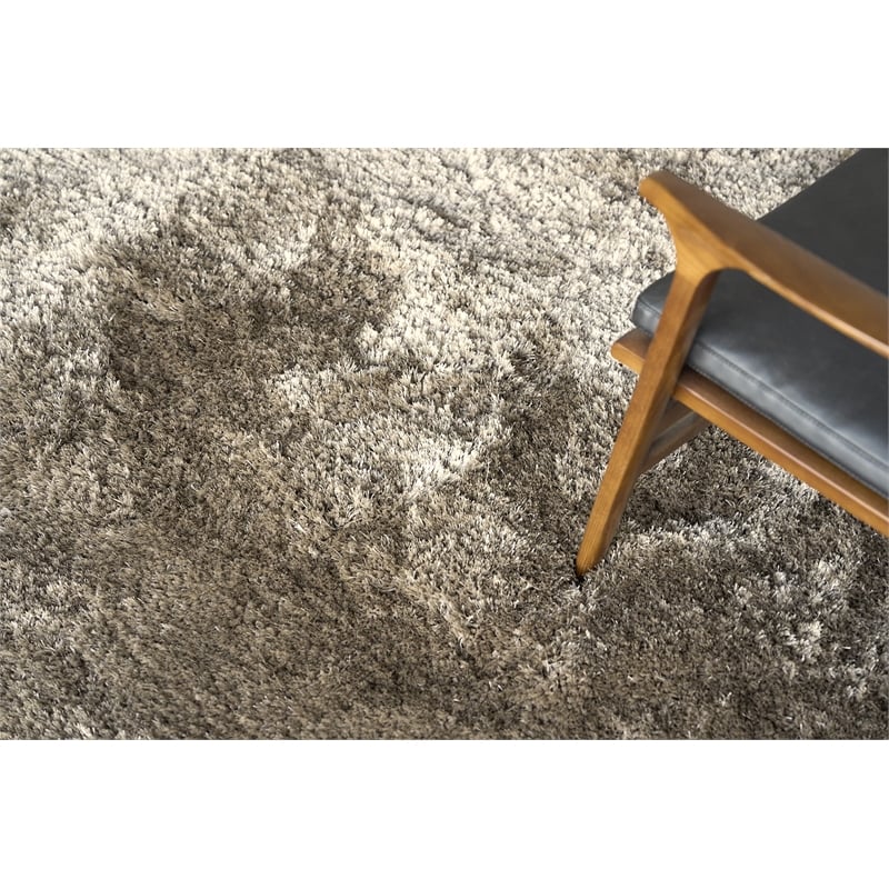 Sumo Shag Handloomed Polyester/Microfiber Taupe 9'6
