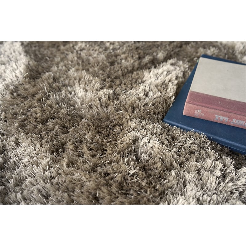 Sumo Shag Handloomed Polyester/Microfiber Taupe 9'6