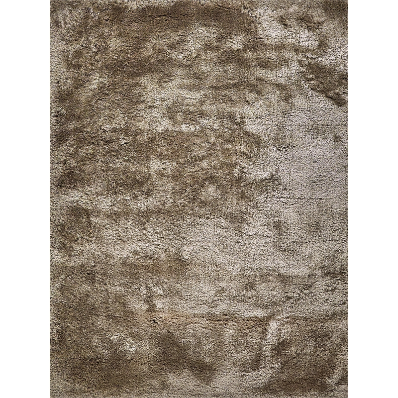 Sumo Shag Handloomed Polyester/Microfiber Taupe 9'x12' Area Rug