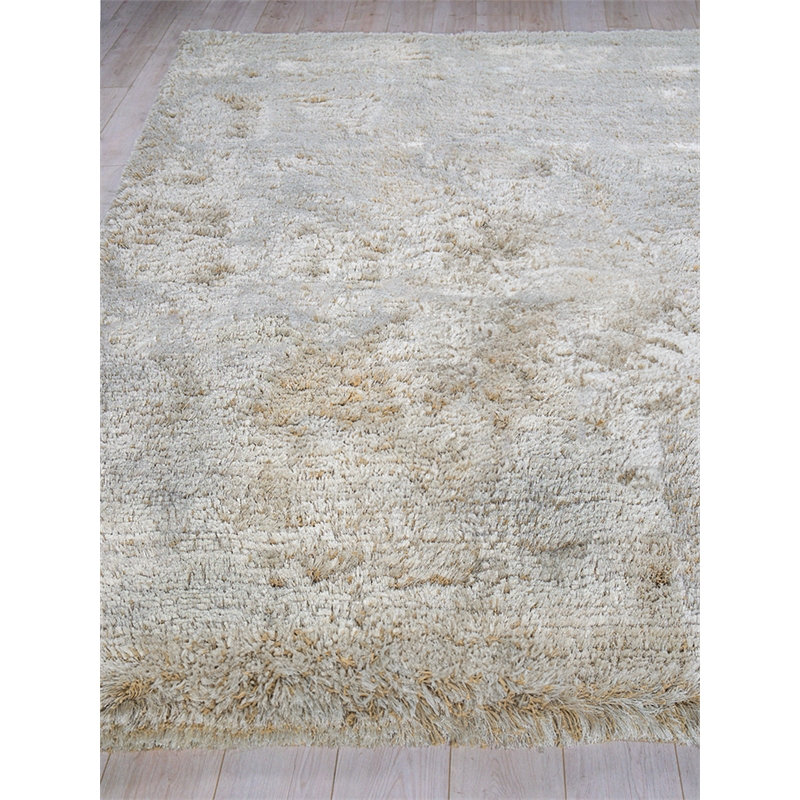 Sumo Shag Handloomed Polyester/Microfiber Beige 5'x8' Area Rug