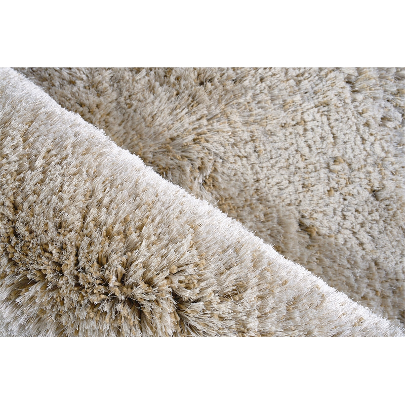 Sumo Shag Handloomed Polyester/Microfiber Beige 5'x8' Area Rug