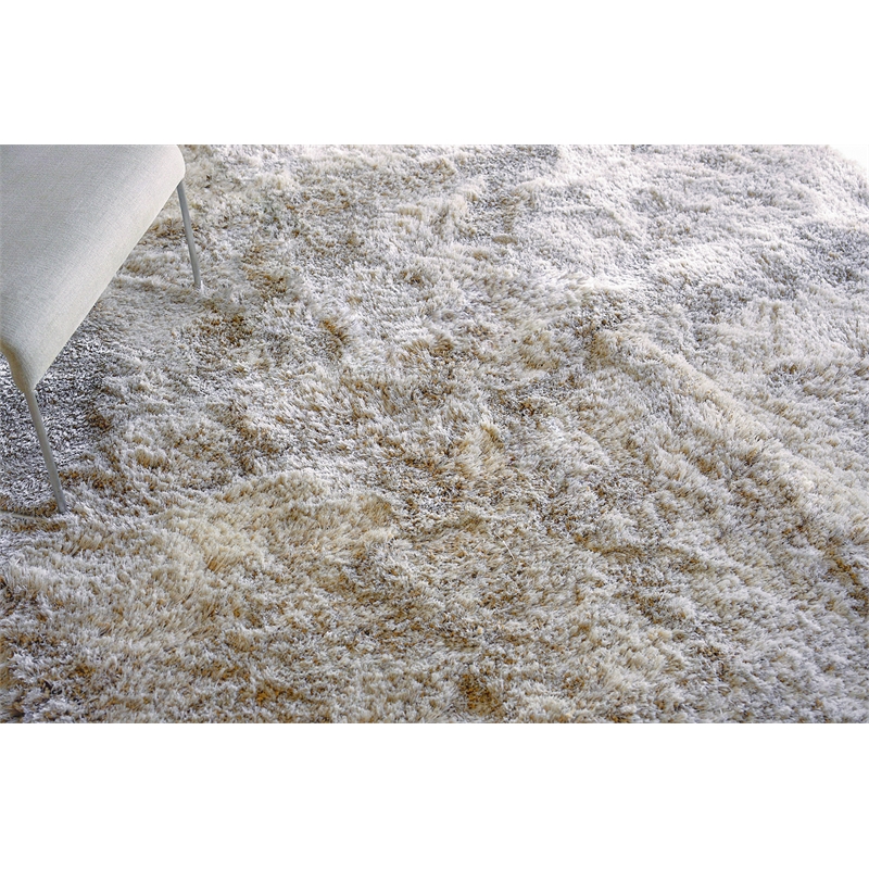 Sumo Shag Handloomed Polyester/Microfiber Beige 5'x8' Area Rug