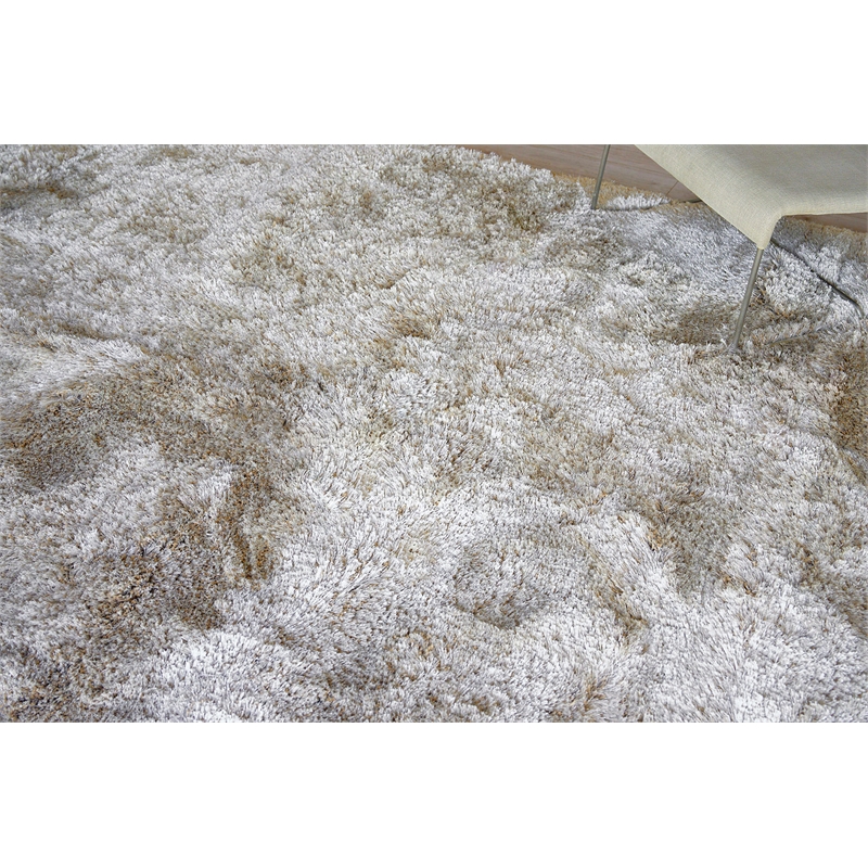 Sumo Shag Handloomed Polyester/Microfiber Beige 5'x8' Area Rug