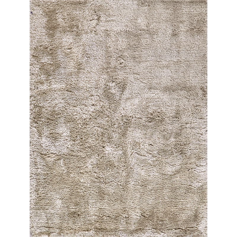 Sumo Shag Handloomed Polyester/Microfiber Beige 5'x8' Area Rug