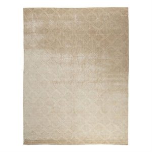 Smooch Geo Handloomed Bamboo Silk Light Beige 6'x9' Area Rug