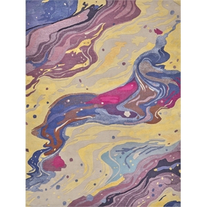 Solara Hand-Tufted New Zealand Wool/Viscose Purple/Yellow/Multi 8'x10' Area Rug