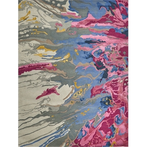 Solara Hand-Tufted New Zealand Wool Pink/Blue/Multi 8'x10' Area Rug